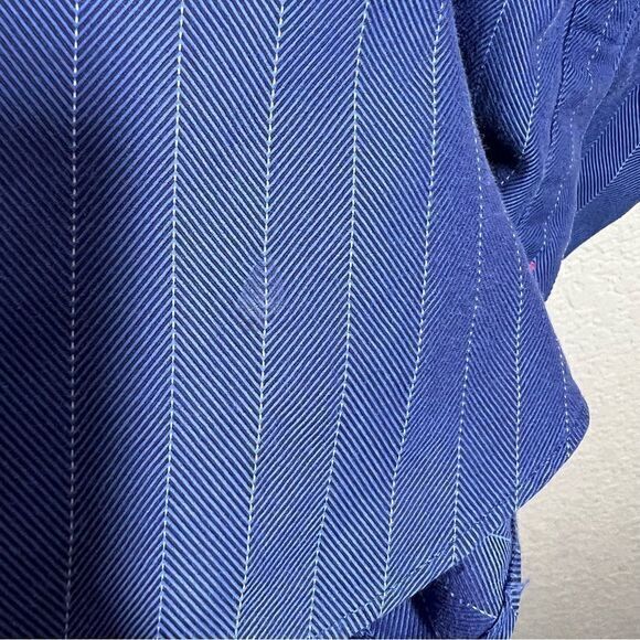 Tommy Bahamma Blue Stripes Long Sleeve Cotton Button Down Shirt Mens Size 16 1/2 - Picture 5 of 7